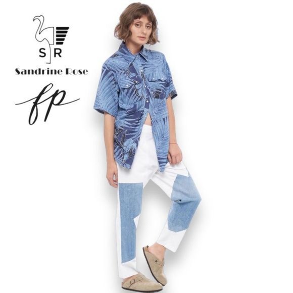 Free People x Sandrine Rose Bali Top Women’s Short Sleeve Shirt sz M NWT - Picture 7 of 8